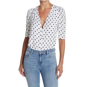 New AFRM White and Black Polka Dot Bodysuit